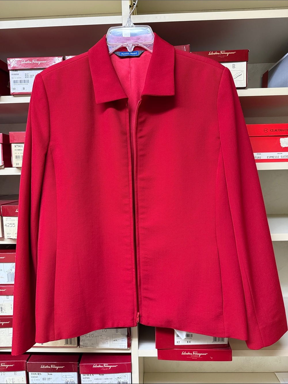 Austin Reed Women's Red Zip-Front Jacket